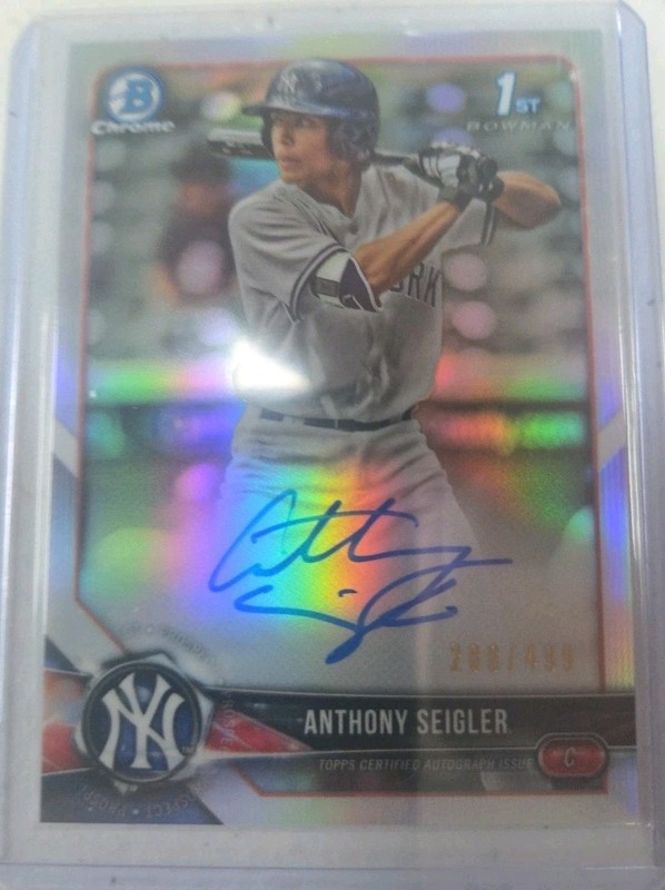 2018 Bowman Chrome 1st Auto Refractor Anthony Seigler /499