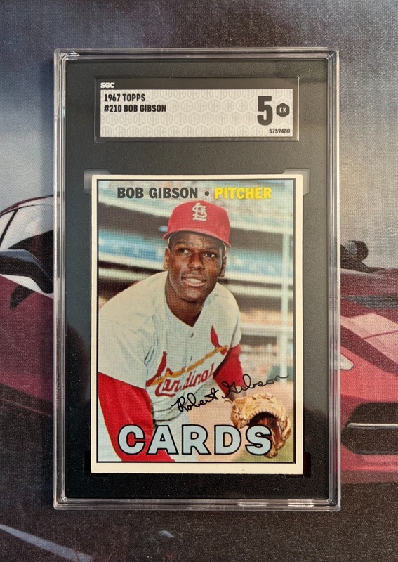 1967 TOPPS BOB GIBSON #210 SGC 5 EX HALL OF FAME POP 120