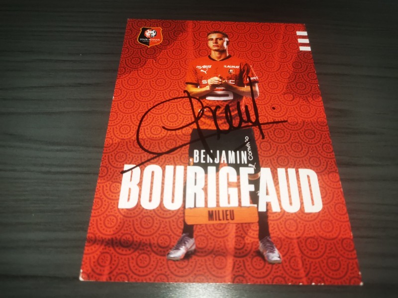 Benjamin Bourigeaud hand signed Stade Rennais FC Club autograph card