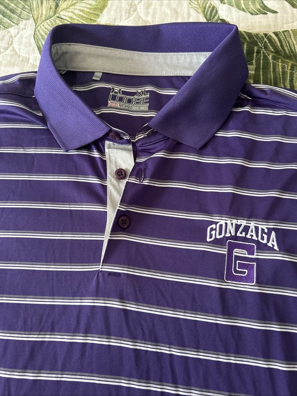 Mens Under Armour Polo Golf Shirt Gonzaga Bulldogs Loose SHORT SLEEVE gallery