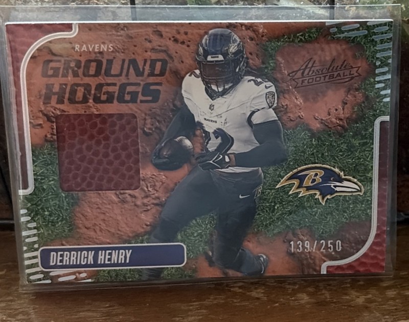 Panini 2024 Absolute Ground Hoggs Materials Derrick Henry #GHM-DHY /250 Ravens