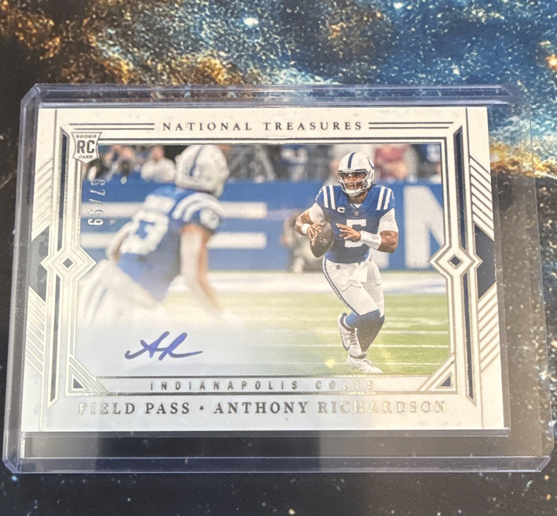 2023 Panini National Treasures Anthony Richardson Colts Field Pass RC Auto /99