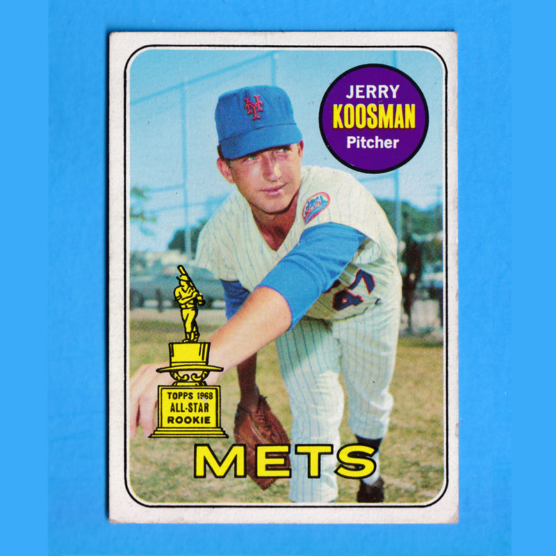 1969 Topps Jerry Koosman #90 VG-EX, Vintage New York Mets Baseball Rookie Cup