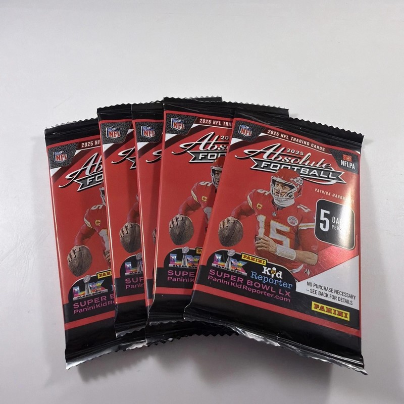 2025 Panini Absolute Football – 5 packs – 5 cards per pack 25 cards total