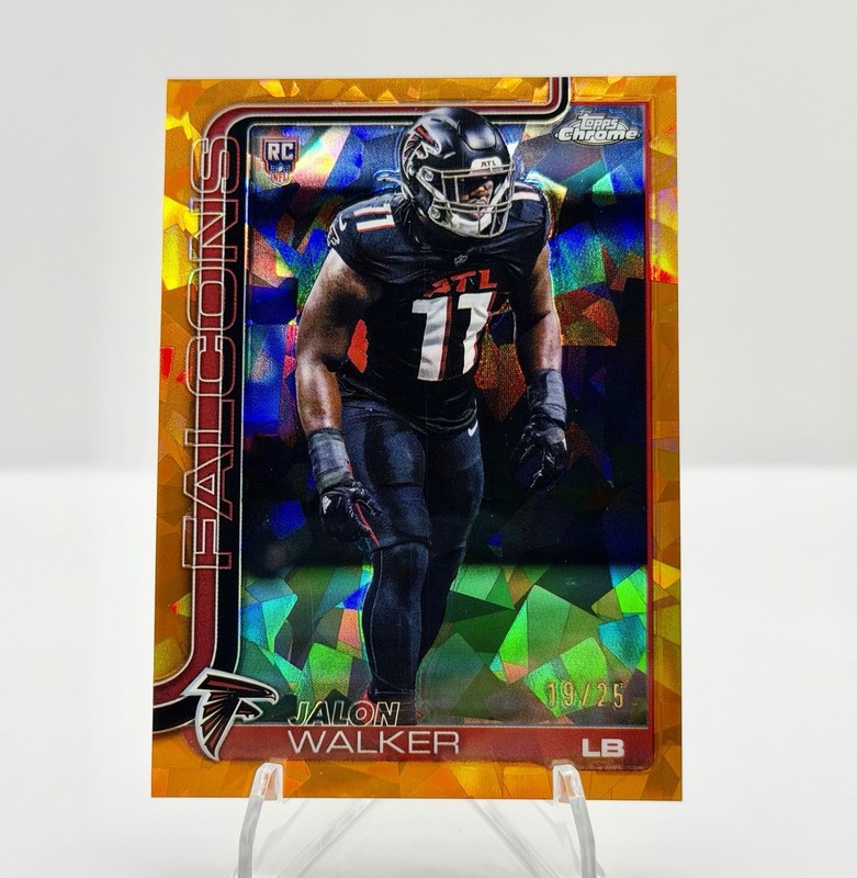 JALON WALKER 2025 Topps Chrome Sapphire Rookie Orange /25 #354 RC Falcons MINT