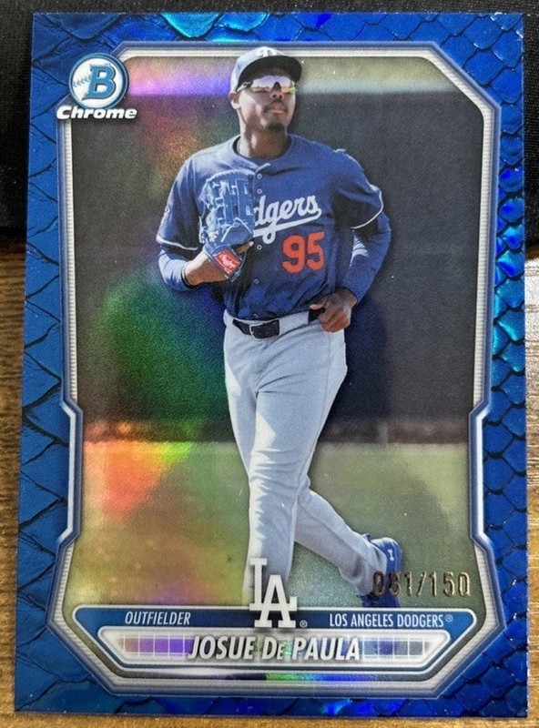 Josue De Paula 2026 Bowman Chrome Blue Reptilian /150 Color Match BCP-83 Dodgers