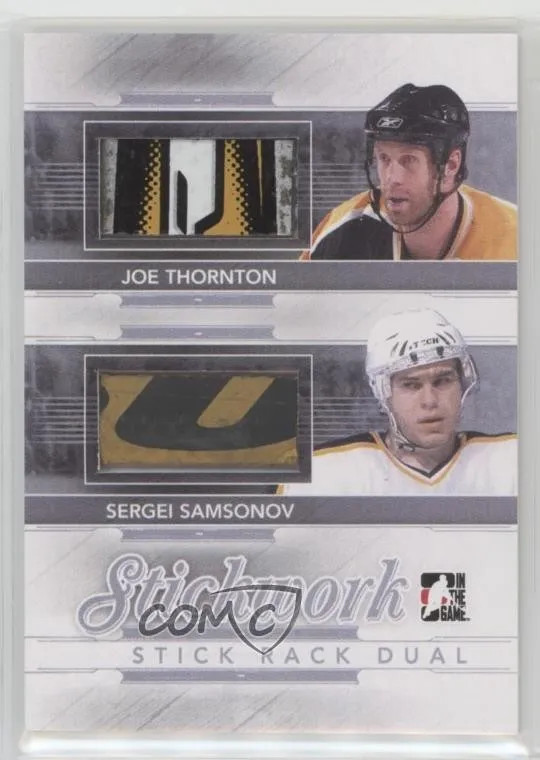 2013-14 In the Game Stickwork Stick Rack Dual Joe Thornton Sergei Samsonov