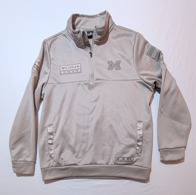 Colosseum Michigan Wolverines L OHT Military Appreciation Digital Camo 1/4 Zip