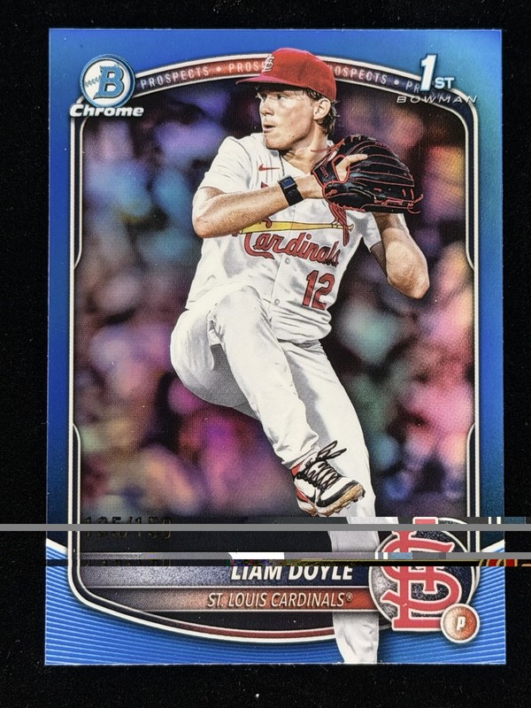 2025 Bowman Draft Chrome 1st LIAM DOYLE #CPA-LD Cardinals TRUE BLUE 135/150