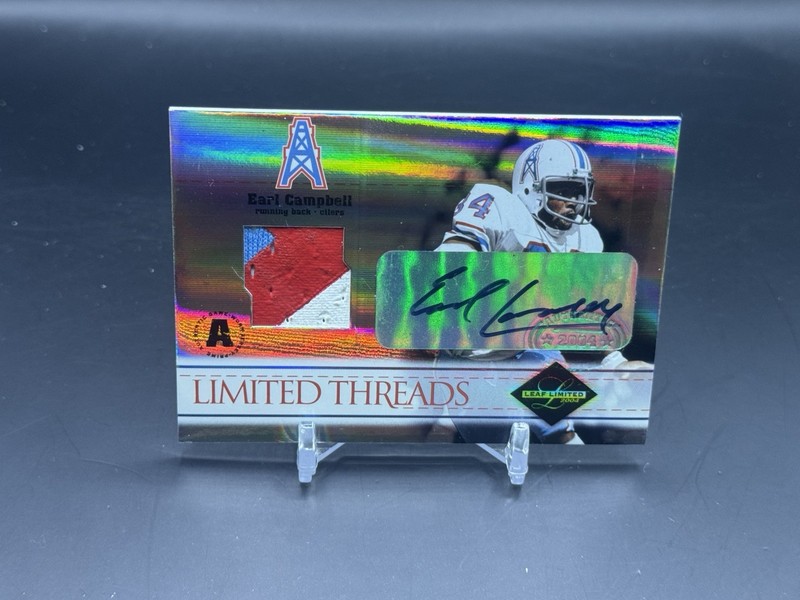 2004 Limited Football Earl Campbell Limited Threads Patch Auto /25 Oilers