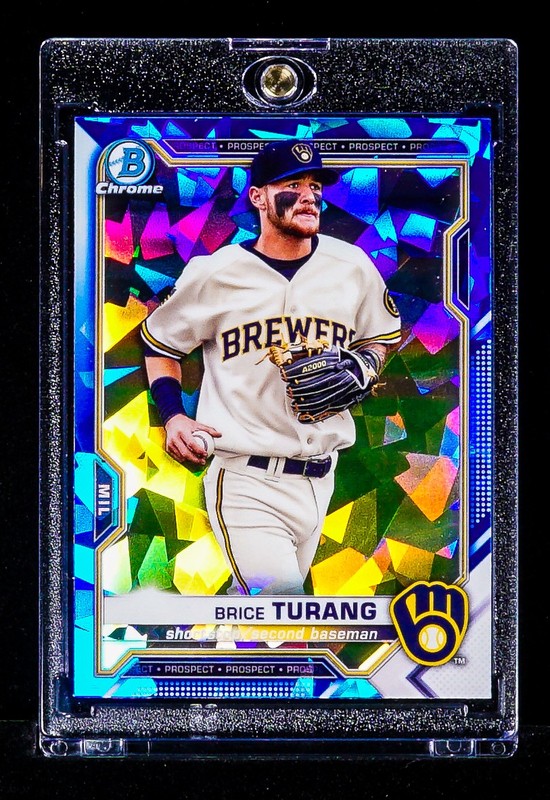 Brice Turang RARE REFRACTOR ICE PRIZM INVESTMENT ROOKIE CARD Brewers SP
