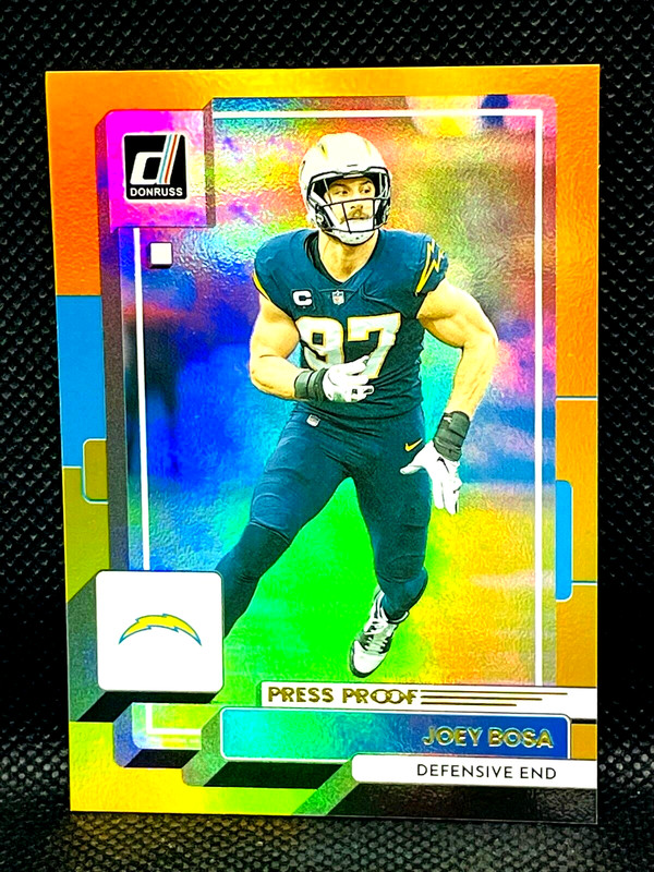 2022 Panini Donruss NFL – JOEY BOSA #296 – Gold Press Proof – Holo Prizm SP