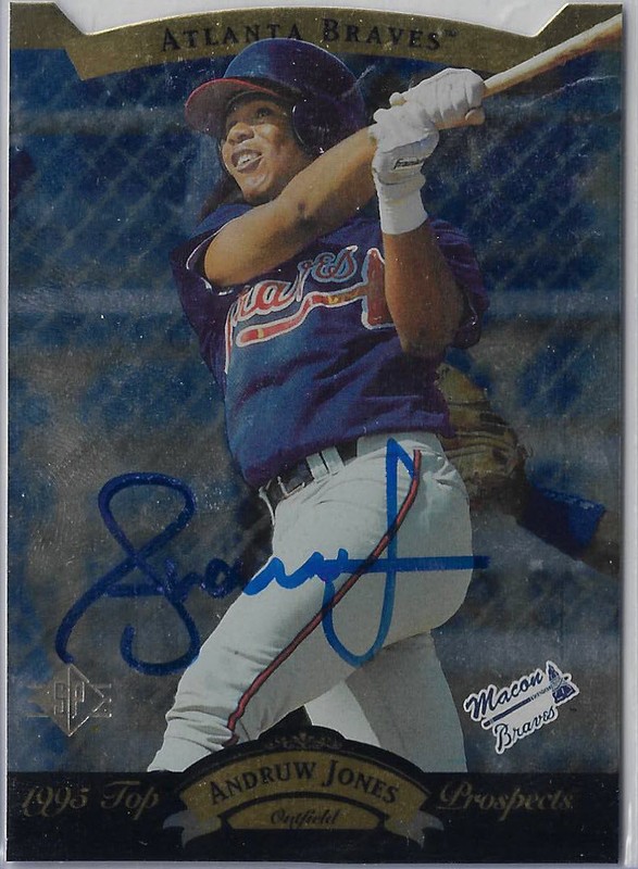 Andruw Jones Autographed 1995 SP Top Prospects 15 ROOKIE Beckett Witnessed