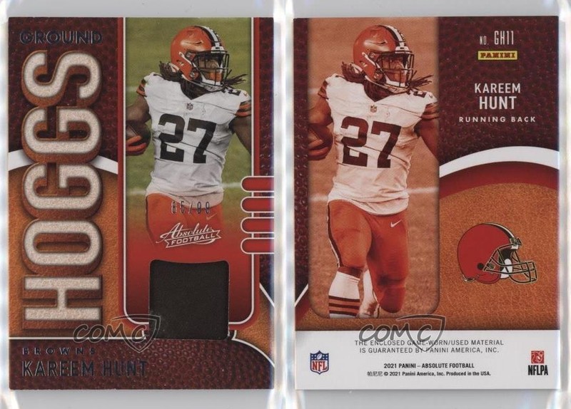 2021 Panini Absolute Ground Hoggs Materials 85/99 Kareem Hunt #GH11 04tw gallery