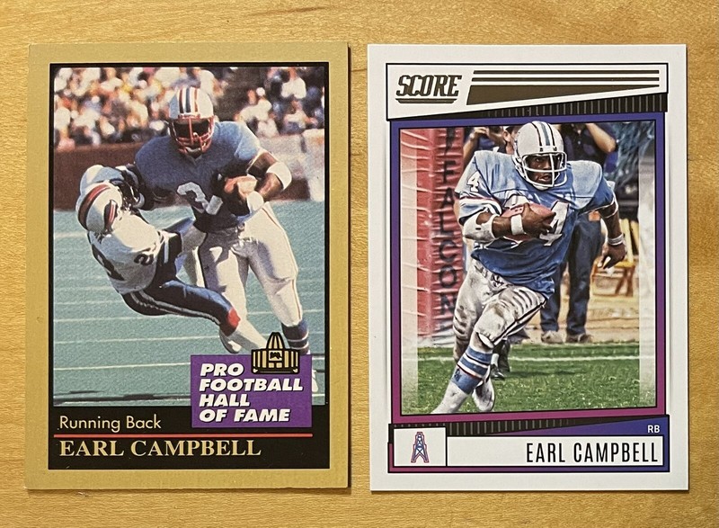 Earl Campbell Lot Of 2 1991 Enor & 2022 Score Houston Oilers EX-MT
