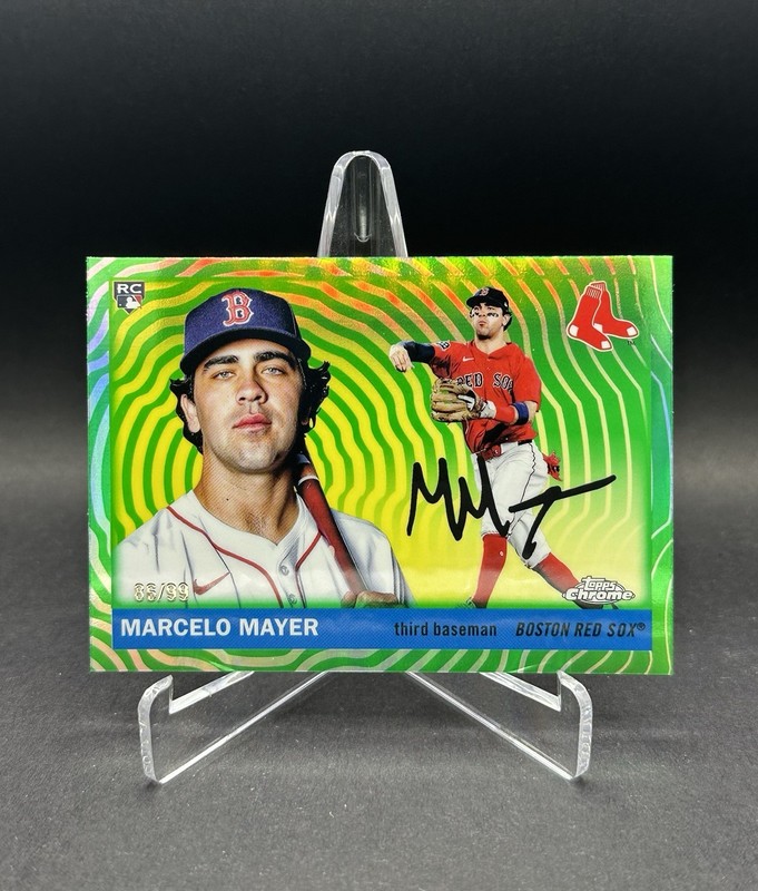 Topps Chrome 2025 Marcelo Mayer Green Vibrations Refractor /99 RC Red Sox