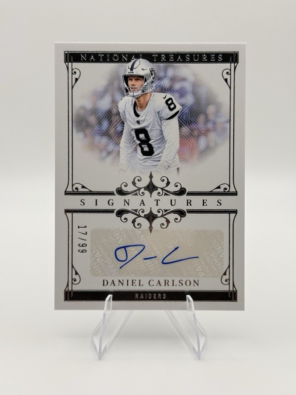 2025 Panini National Treasures – Signatures Daniel Carlson #SIG-DCN 17/99
