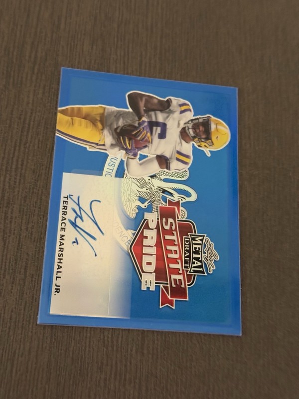 2021 Leaf Metal Draft State Pride Auto Blue SP /35 TERRACE MARSHALL JR Rookie RC