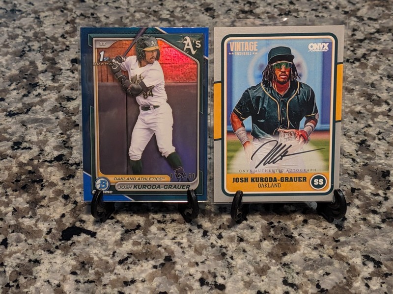 Josh Kuroda-Grauer Auto 7/10 2024 Bowman Chrome True Blue Refractor 72/150 RC