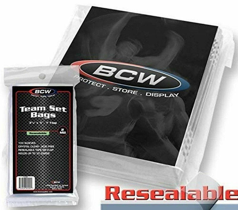 (1000 Count) BCW Resealable Team Set Bags (10 Packs) (3 3/8″ x 5″) Sports Cards