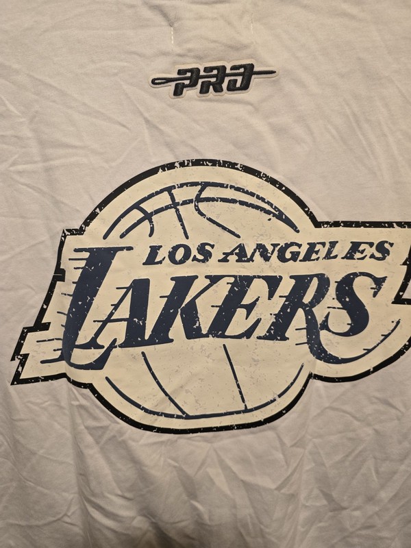 Los Angeles Lakers Pro Standard White Established Embroidered T-Shirt Men's NWT! gallery