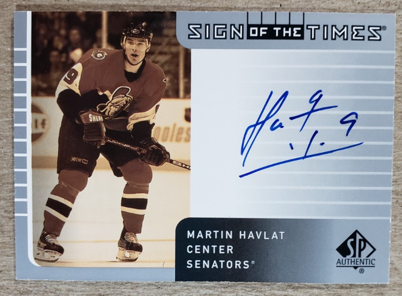 2001-02 SP Authentic Sign of the Times Martin Havlat Auto #HA Ottawa Senators
