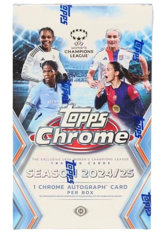 2024-25 Topps Chrome UEFA Women’s Champions League Soccer Sealed Hobby Box