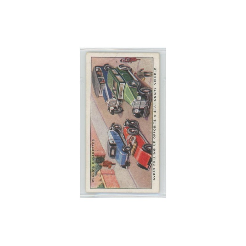 1934 Wills’ Cigarettes Safety First Avoid Pulling Up Opposite Stationary Vehicle