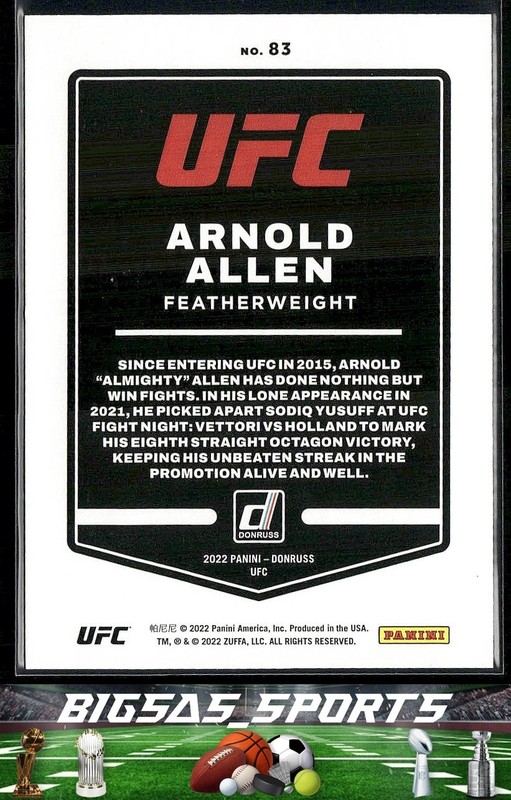 2022 Donruss UFC Arnold Allen #83 gallery