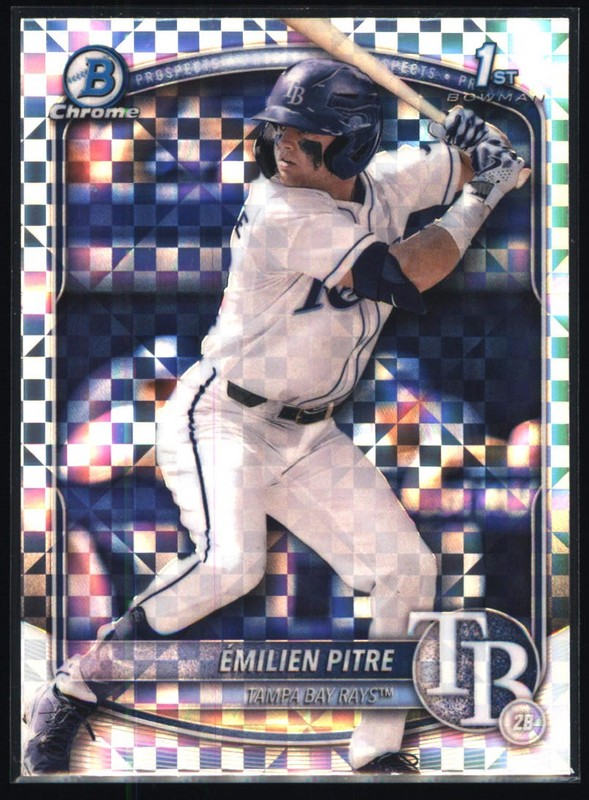 2025 Bowman #BCP-83 Émilien Pitre Chrome Prospects X-Fractor Tampa Bay Rays
