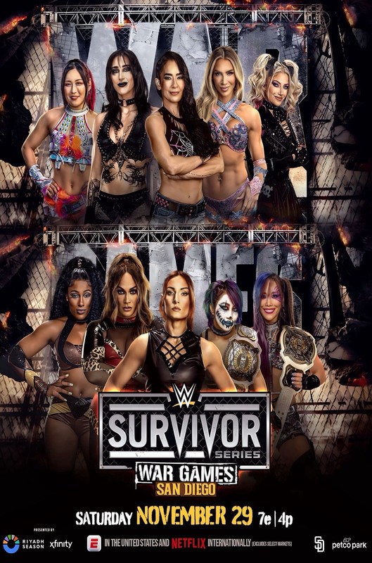 WWE GIANT 24”x36” POSTER – SURVIVOR SERIES WAR GAMES 2025 RHEA RIPLEY IYO SKY