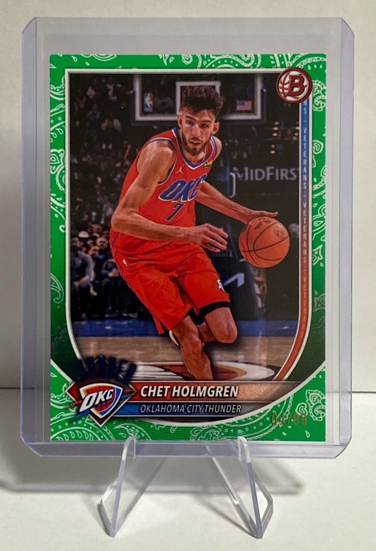2025-26 Bowman – Chet Holmgren #108 Green Pattern Border /99 OKC Thunder