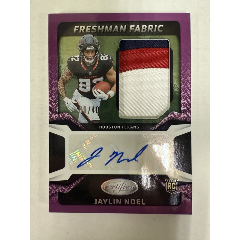 JAYLIN NOEL 2025 Panini Certified Freshman Fabric Mirror Auto Purple Etch /40