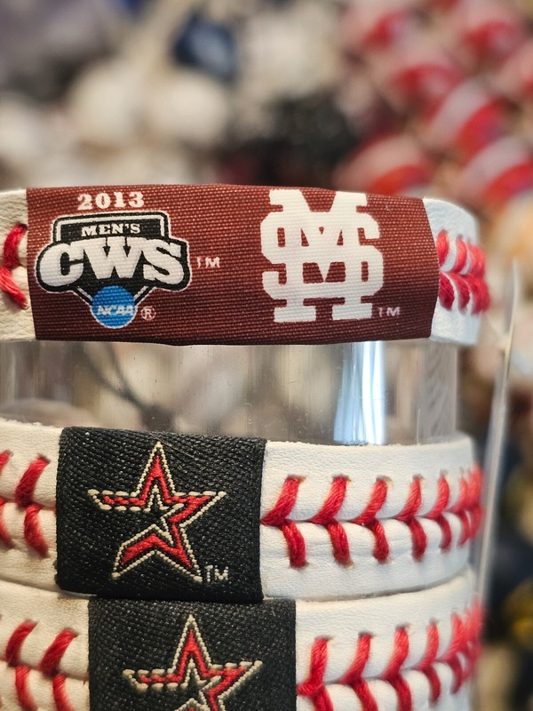 MISSISSIPPI STATE BULLDOGS CWS COLLEGE WORLD NCAA BASEBALL BRACELET LEATHER