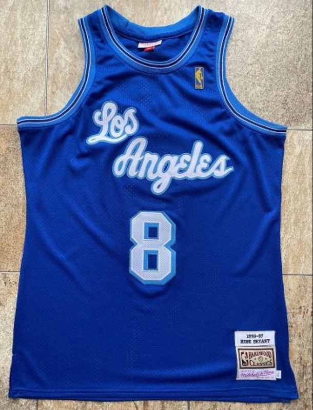 Los Angeles Lakers Kobe Bryant 8 blue retro vintage basketball jersey gallery