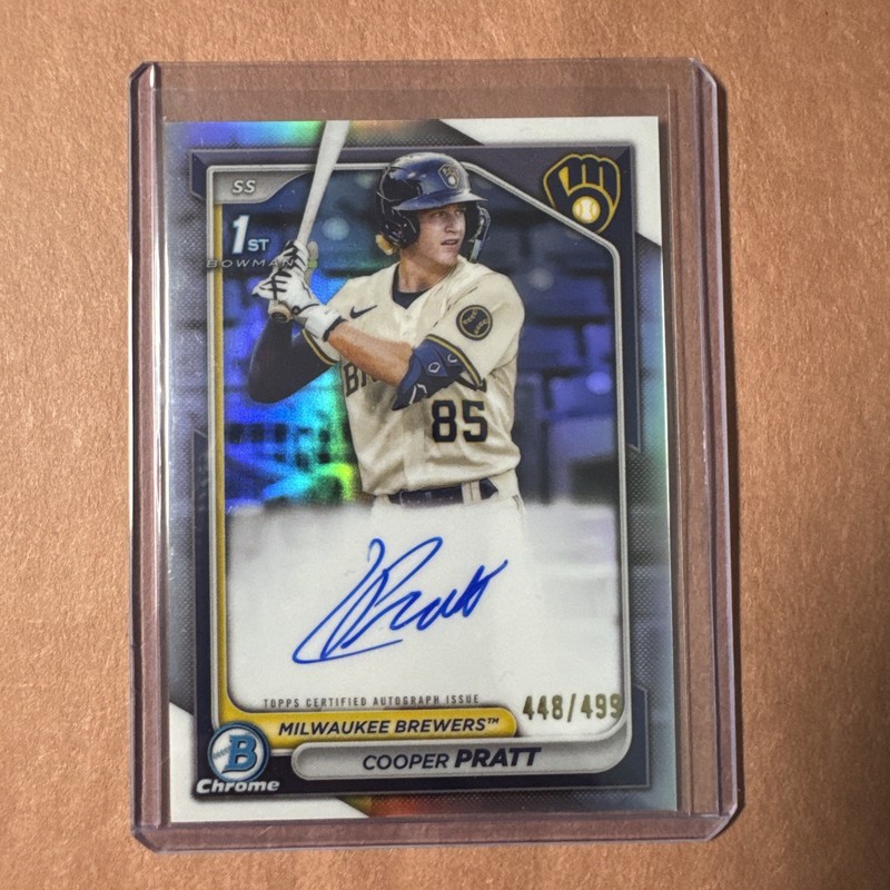 Cooper Pratt 2024 Bowman – Chrome Prospect 1st Refractor Auto /499 #CPA-CPR