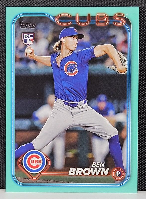 2024 Topps Update Ben Brown #US183 Fanatics Aqua Parallel RC – Chicago Cubs
