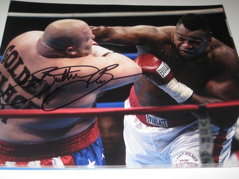 BOXING,WRESTLING,MMA,KICK BOXING LEGEND BUTTERBEAN AUTO PHOTO COA FREE SHIPPING!