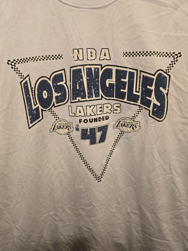 Los Angeles Lakers Pro Standard White Established Embroidered T-Shirt Men's NWT! gallery