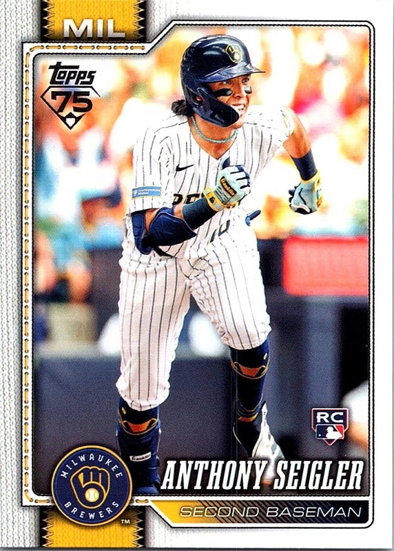 Anthony Seigler 2026 Topps #286 Milwaukee Brewers RC