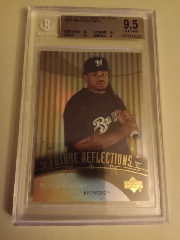 2005 Upper Deck Reflections Prince Fielder #265 Graded BGS 9.5 Gem Mint Rookie