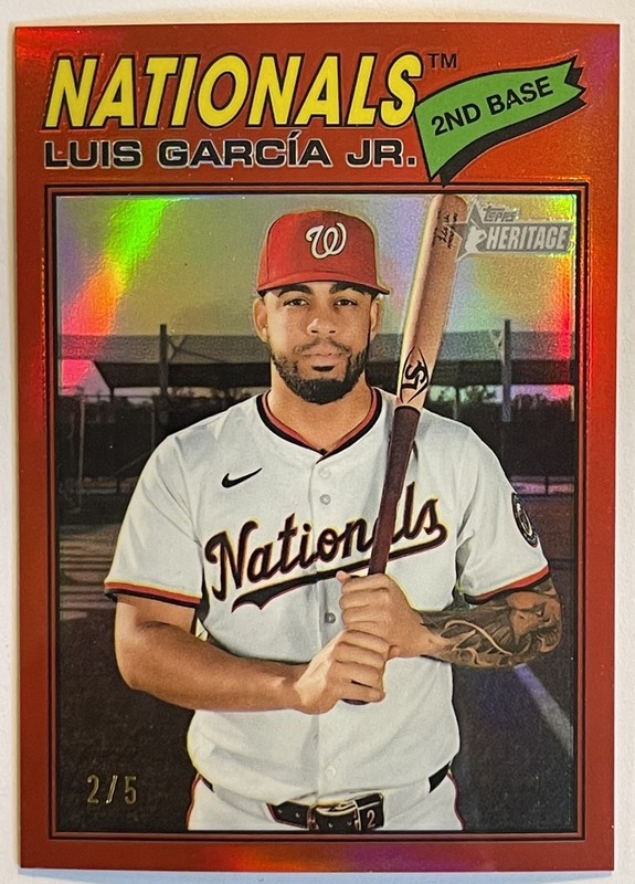 2026 Topps Heritage Red Refractor 2/5 Luis Garcia Jr Nationals Color/#! Match
