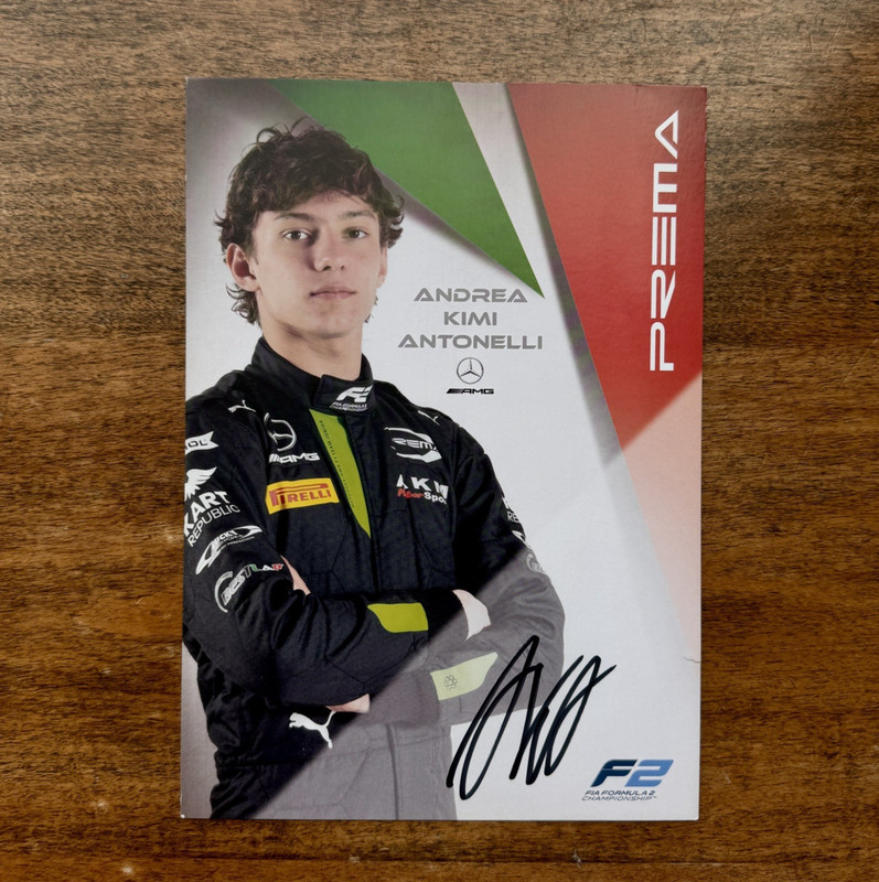 F1 Driver Andrea Kimi Antonelli F2 Prema Official Hand Signed Driver Card