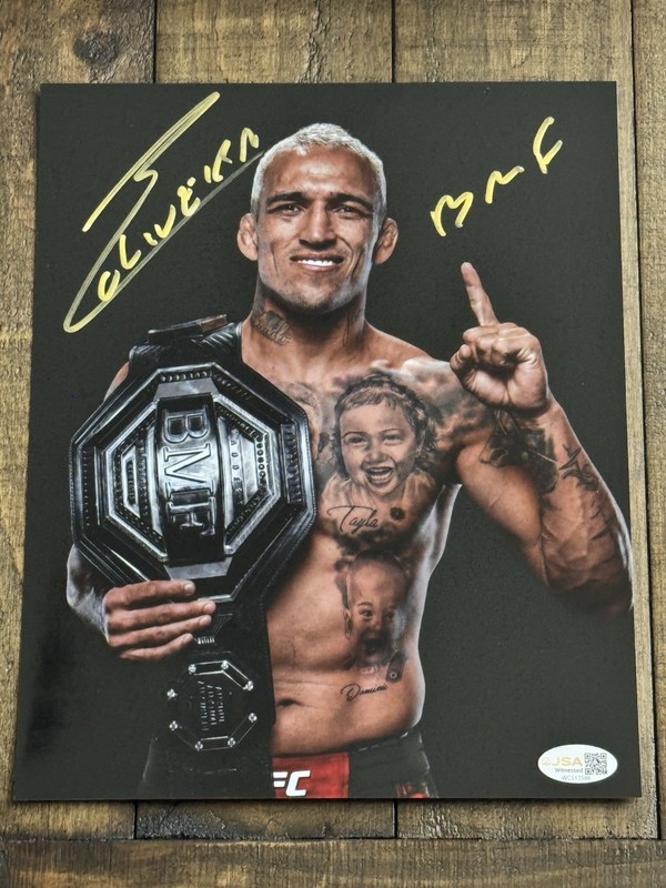 Charles Oliveira Signed 8×10 Photo Inscribed “BMF” JSA Witnessed COA
