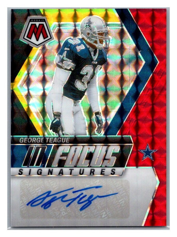 George Teague 2024 Mosaic In Focus Signatures Auto Red Yellow Prizm TC6395