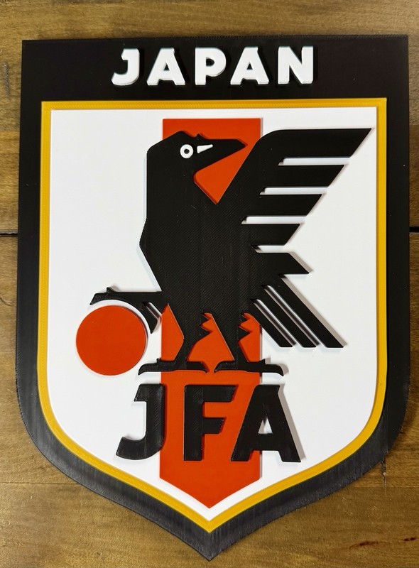 Japan National Soccer Team Sign Football Crest Decor Samurai Blue World Cup
