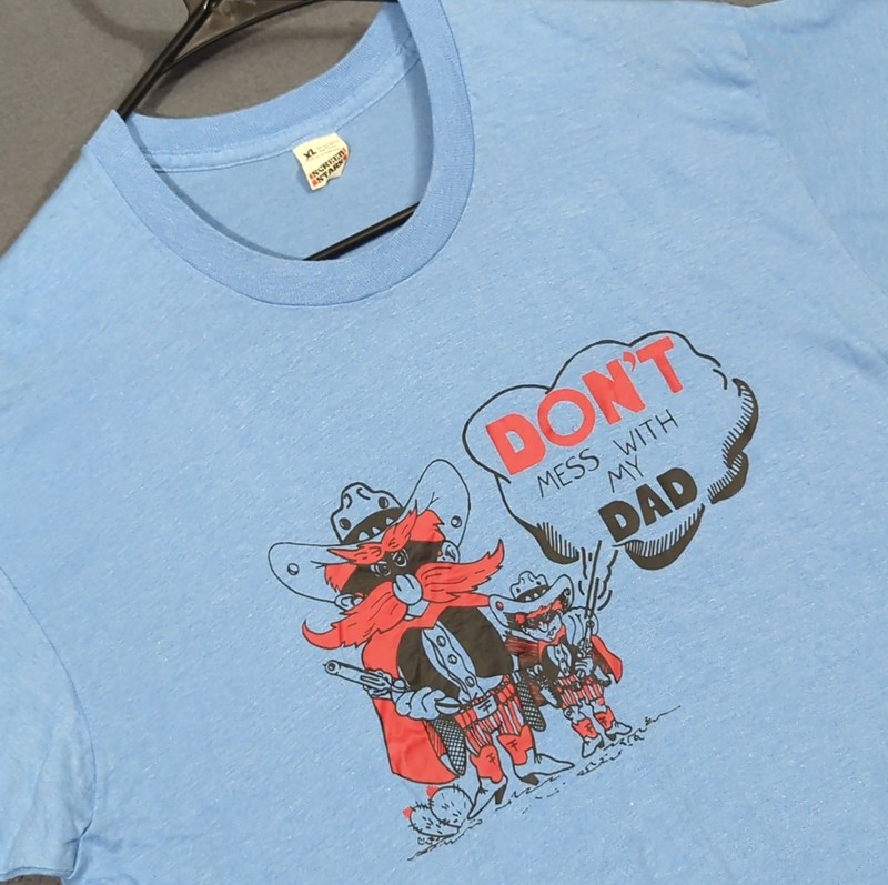Screen Stars VTG T-Shirt XL Blue Texas Tech Red Raiders Don’t Mess With My Dad