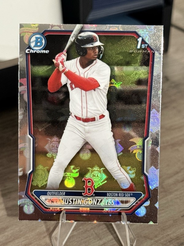 2026 JUSTIN GONZALES BOWMAN 1ST LEAGUE LOGOFRACTOR BOSTON RED SOX