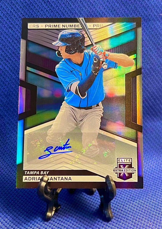 2023 Panini Elite Extra Edition Adrian Santana Auto /200 #55 RC Tampa Bay Rays