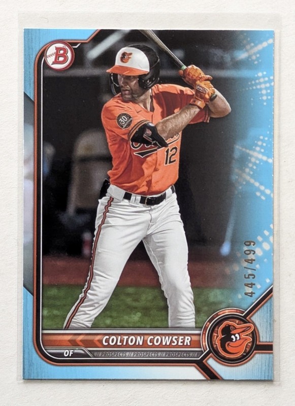 2022 Bowman Draft Colton Cowser Sky Blue /499 #BD-149 Baltimore Orioles